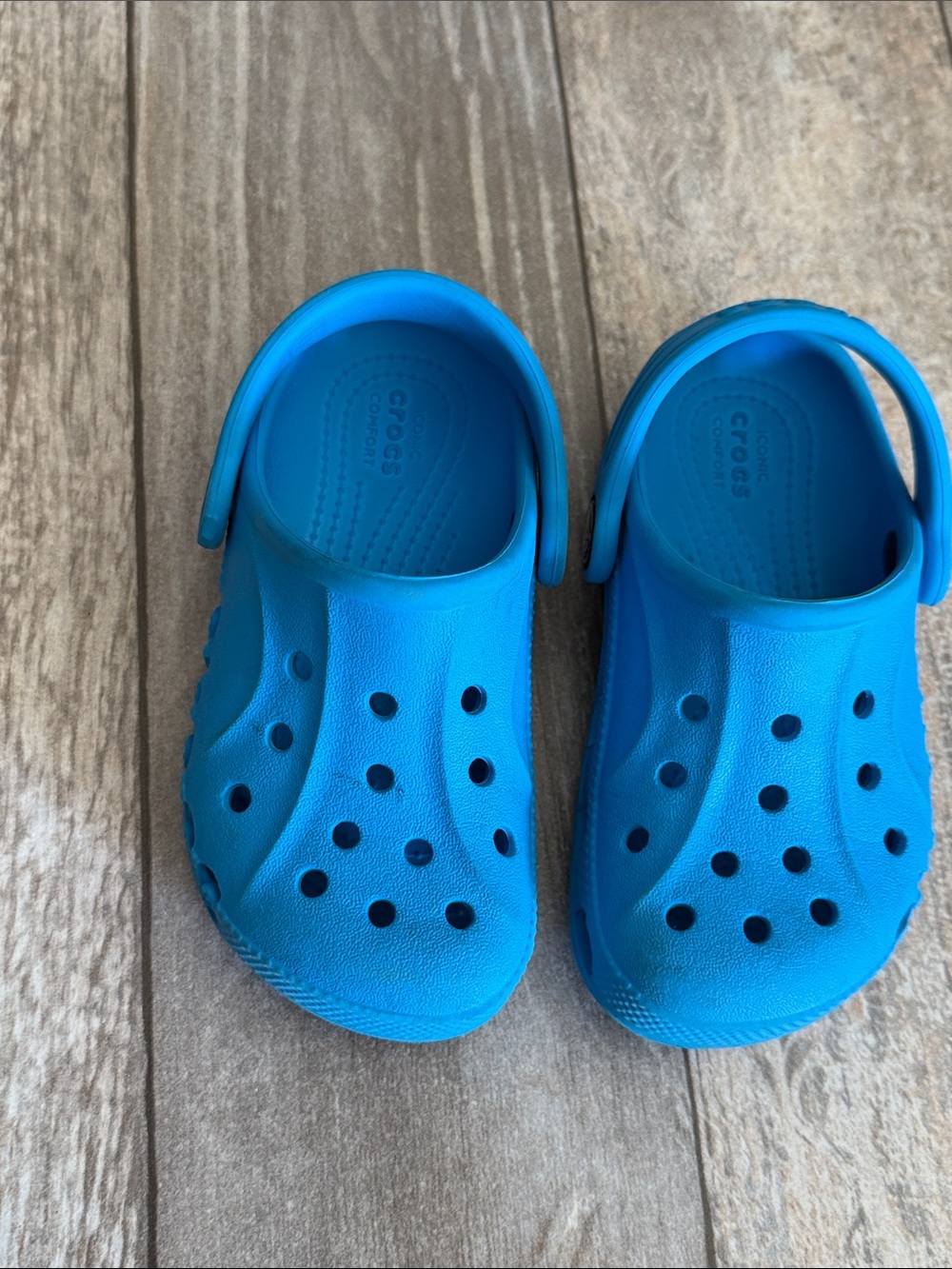 CROCS Kids Blue Classic Clogs with Heel Strap
